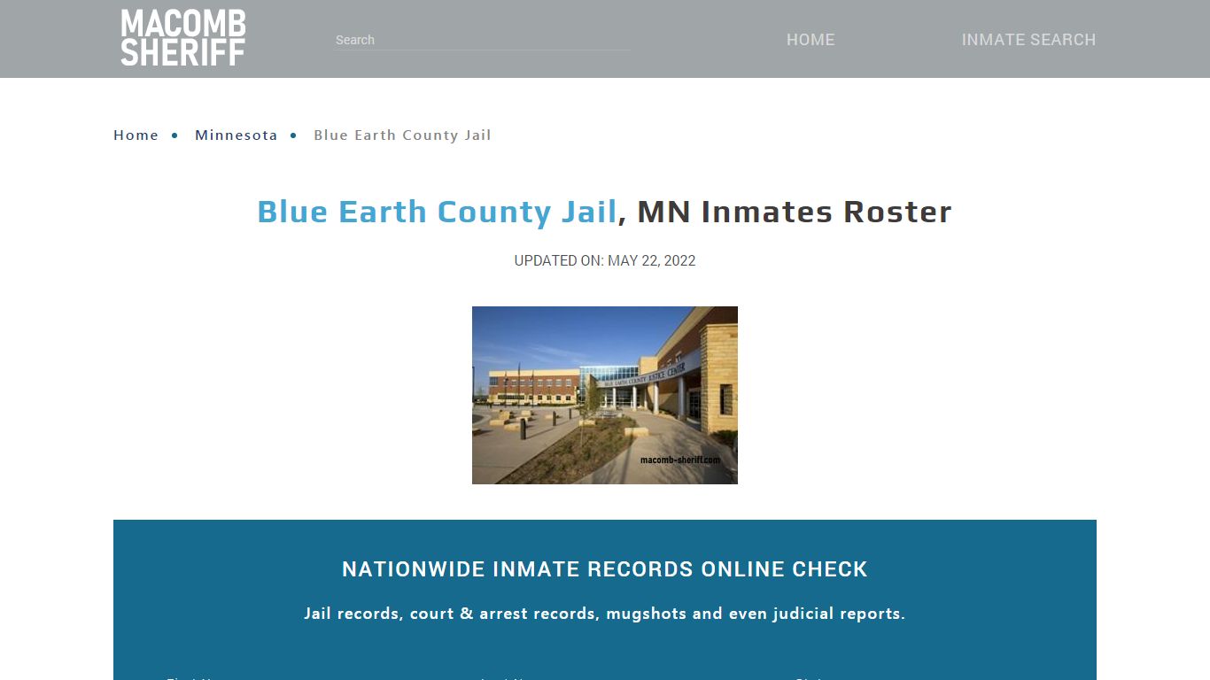 Blue Earth County Jail, MN Jail Roster, Name Search